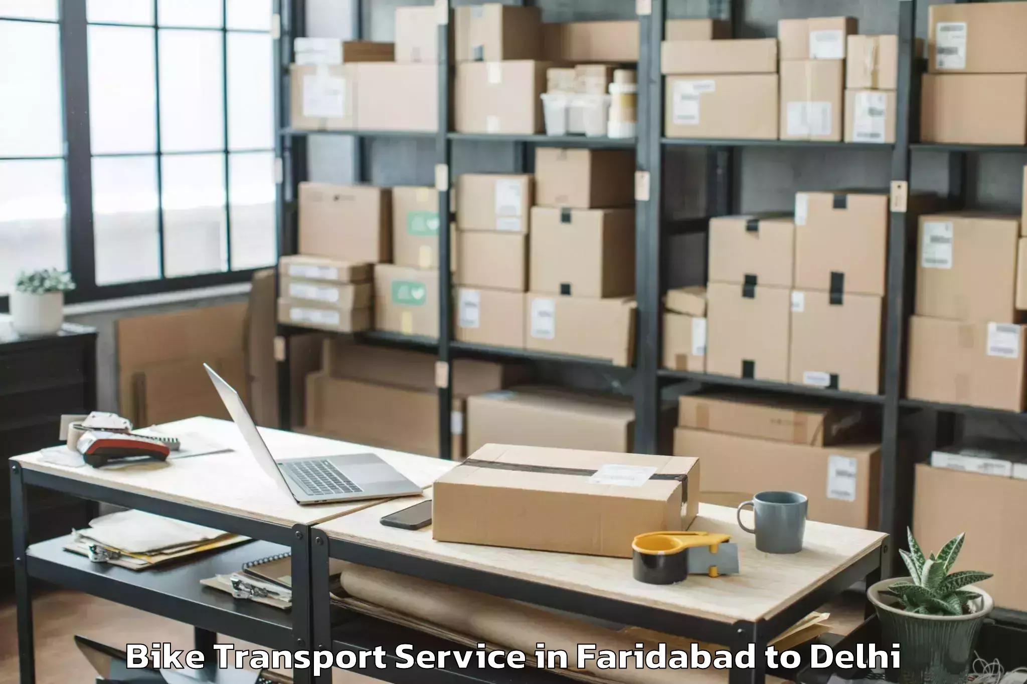 Affordable Faridabad to Rajouri Garden Bike Transport